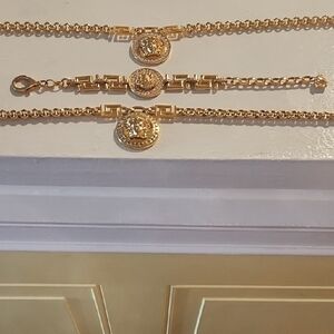 Versace Gold Chain Bracelets with Medallion